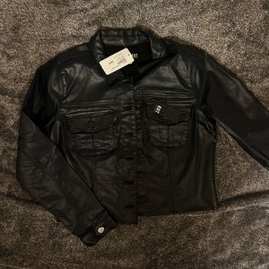 Dark Navy Leather Jacket